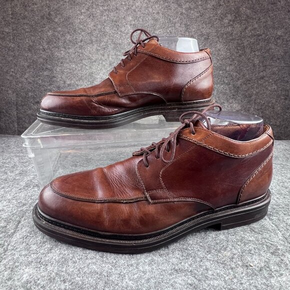 Cable & Co. Mens Size 9.5 Brown Leather Lace-Up Ankle Boots Made in Italy - Picture 4 of 12